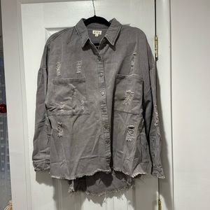 Grey distressed Jean jacket